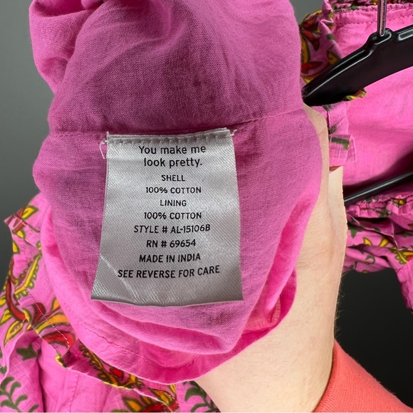 NWT RAHI Amber Dress Hot Pink V Neck Puff Sleeve XS - Picture 7 of 7